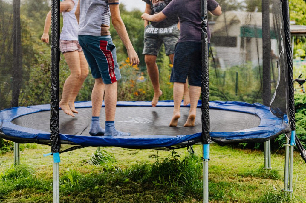 Flat to the ground trampoline